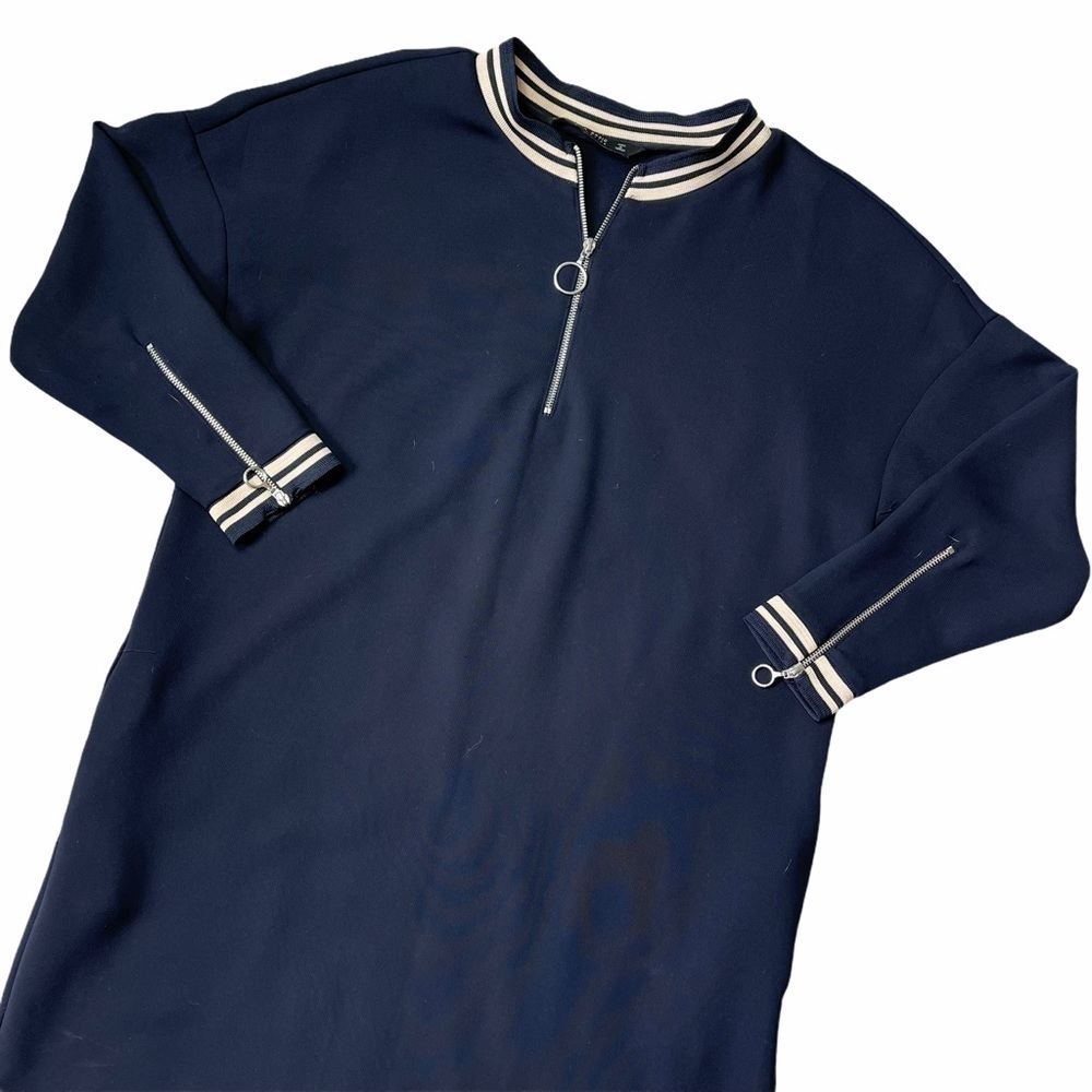 Zara Navy Blue Long Sleeve T Shirt Casual Dress